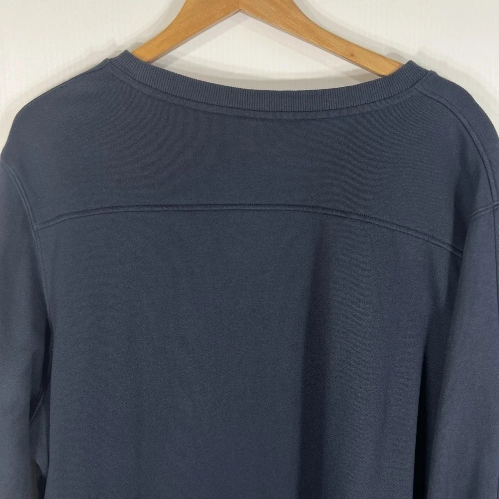 Richer‎ Poorer Crew Sweatshirt Mens Size XXL Navy Blue Cotton Blend Ribbed Hem